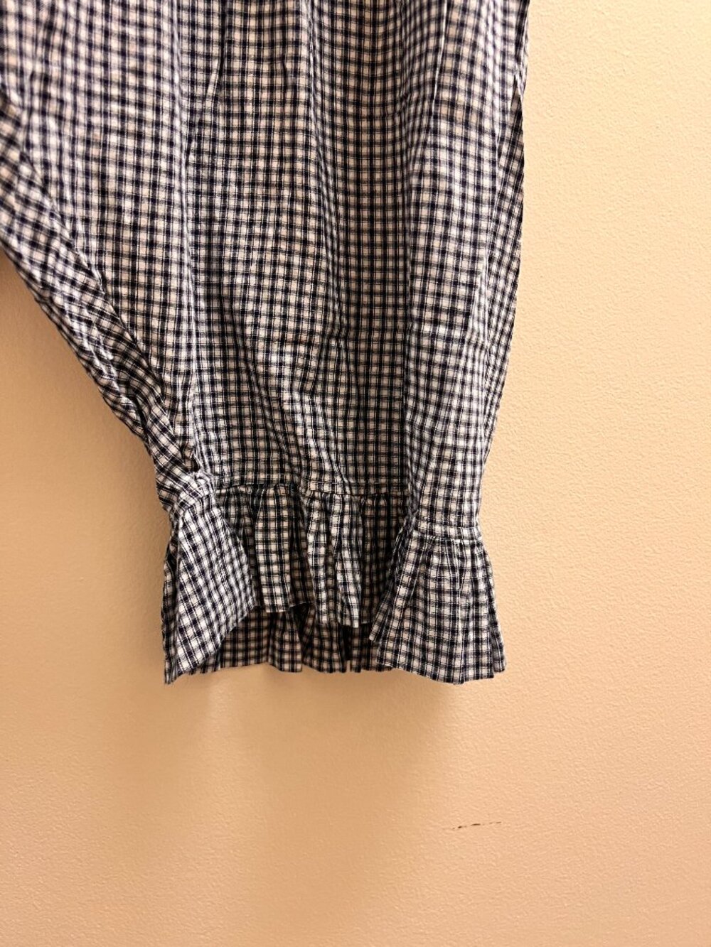 Sonderhaus Blue Plaid Boxer Pants 3XL Cotton Ruffle Hem - Picture 6 of 11